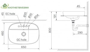 Chậu Rửa Đặt Bàn Lavabo Inax AL-652V