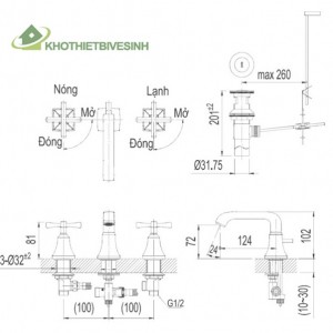 Sen Tắm Gắn Bồn Inax BFV-8100B Nóng Lạnh 