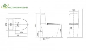 Bồn Cầu 2 Khối Inax AC-832VN Xả Nhấn