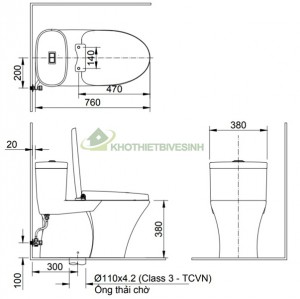 Bồn Cầu 1 Khối INAX AC-959VAN  Aqua Ceramic