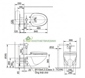 Bồn Cầu Treo Tường Inax AC-22PVN