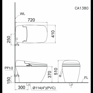 Bàn cầu điện tử CAESAR CA1380H