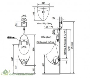 Bồn Tiểu Nam Treo Tường Inax AU-417V