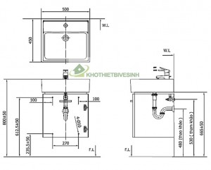 Tủ Chậu Inax CB0504-4IF-B Cao Cấp