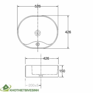 Chậu Rửa Đặt Bàn Lavabo Viglacera CD19