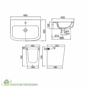 Chậu Rửa Mặt Lavabo Viglacera CD50
