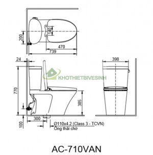 Bồn Cầu 2 Khối Inax AC-710VAN Xả Gạt