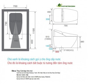 Bồn cầu cảm ứng Inax DV-R115VH-VN/BKG