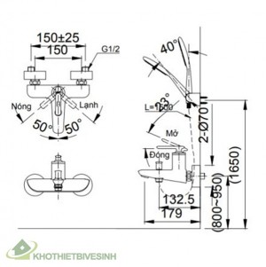 Vòi Hoa Sen Inax BFV-4103S Nóng Lạnh