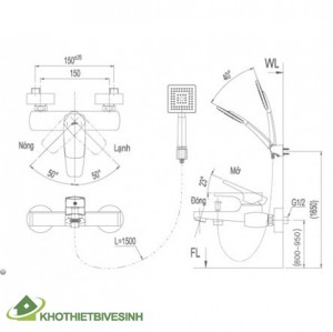 Vòi Hoa Sen Inax BFV-5003S Nóng Lạnh