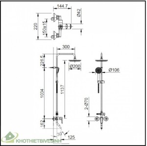 Bộ Sen Cây Inax BFV-2015S Nóng Lạnh