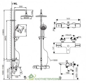 Bộ Sen Cây Tự Điều Chỉnh Nhiệt Độ Inax BFV-3415T-3C