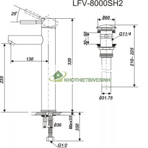 Vòi Chậu Đặt Bàn Inax LFV-8000SH2 Nóng Lạnh