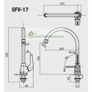 Vòi Rửa Bát Inax SFV-17 Vòi Lạnh