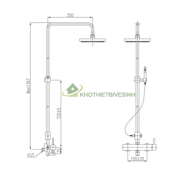 Sen tắm cây Inax BVF-70S nóng lạnh