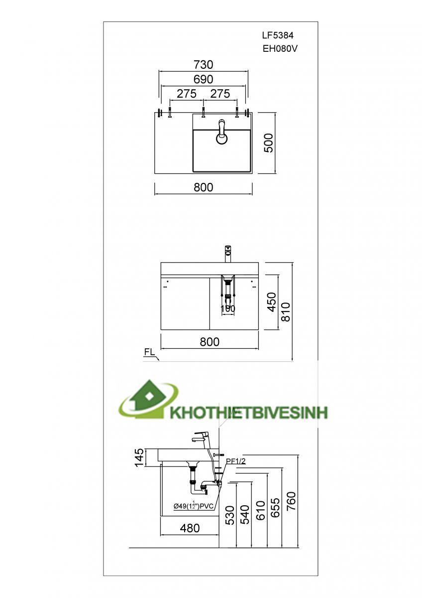 Vât liệu xây dựng: Bộ tủ chậu Lavabo Caesar LF5382/EH080V Tu-lavabo-Caesar-EH080V(1)