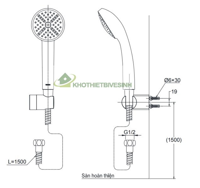 Bản vẽ Tay Sen Inax BF-SC6