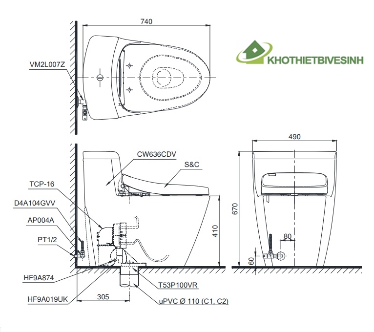 Nội, ngoại thất: Bồn cầu một khối MS636CDW10 Ban-ve-bon-cau-mot-khoi-MS636CDW10-nap-WASHLET