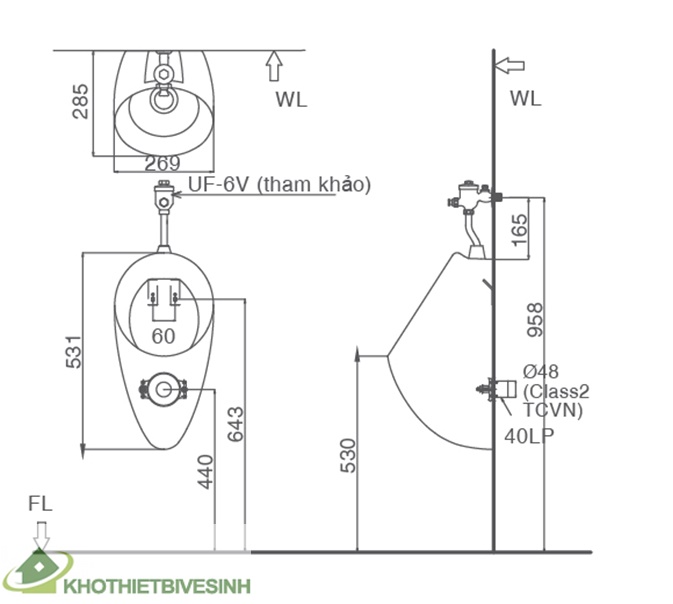 Nội, ngoại thất: Bồn Tiểu Nam Treo Tường Inax U-117V Ban-ve-bon-tieu-U-117V