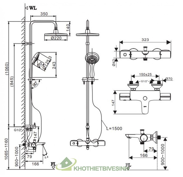 Bản vẽ Bộ sen cây BFV-3415T-3C