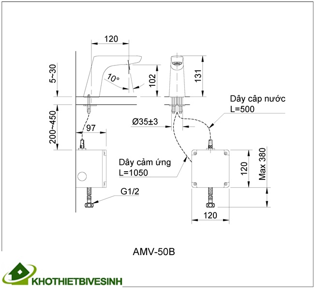 Nội, ngoại thất: Vòi Lavabo Cảm Ứng Inax AMV-50B Nước Lạnh Ban-ve-voi-AMV-50B