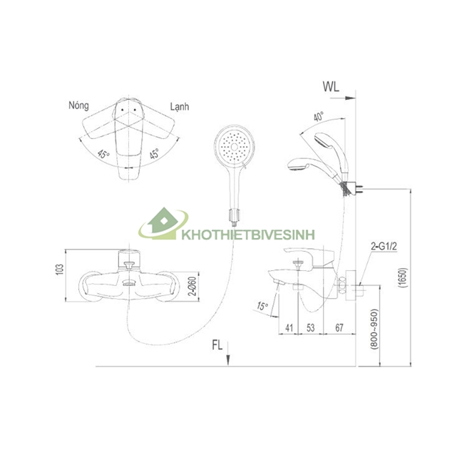 Bản vẽ Inax BFV213S1C 