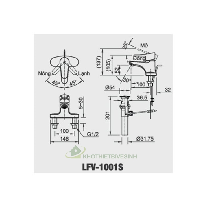bản vẽ kỹ thuật của lavabo inax lfv1001s