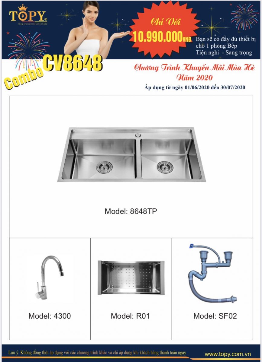 combo chậu topy CV8648