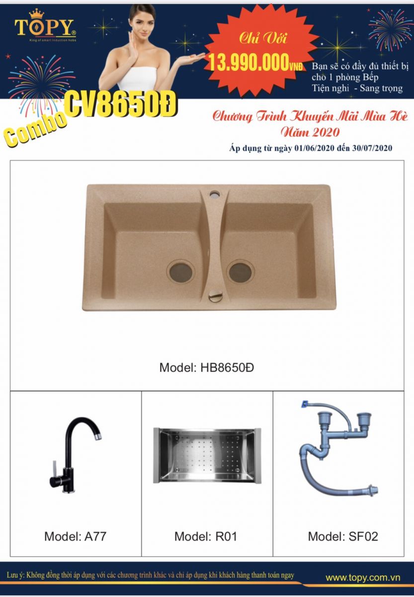 combo chậu rửa bát topy
