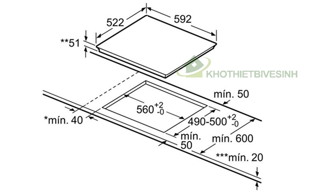 Bếp từ 3 vùng nấu  Bosch PUC631BB2E