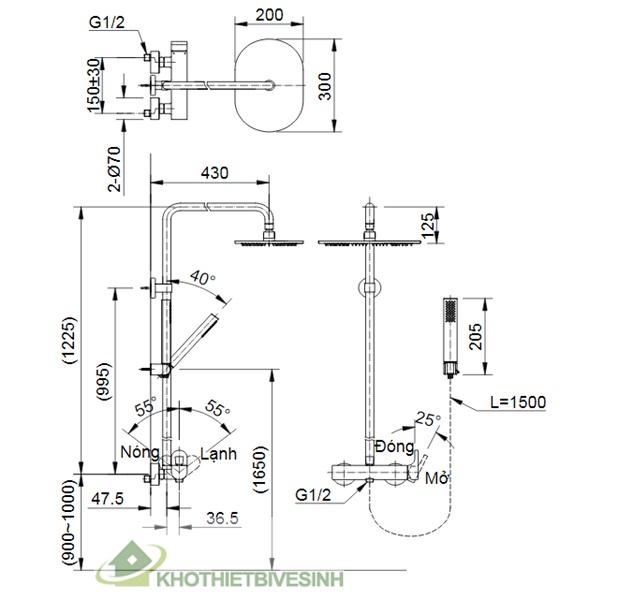 Bản vẽ bộ sen cây BFV-60S